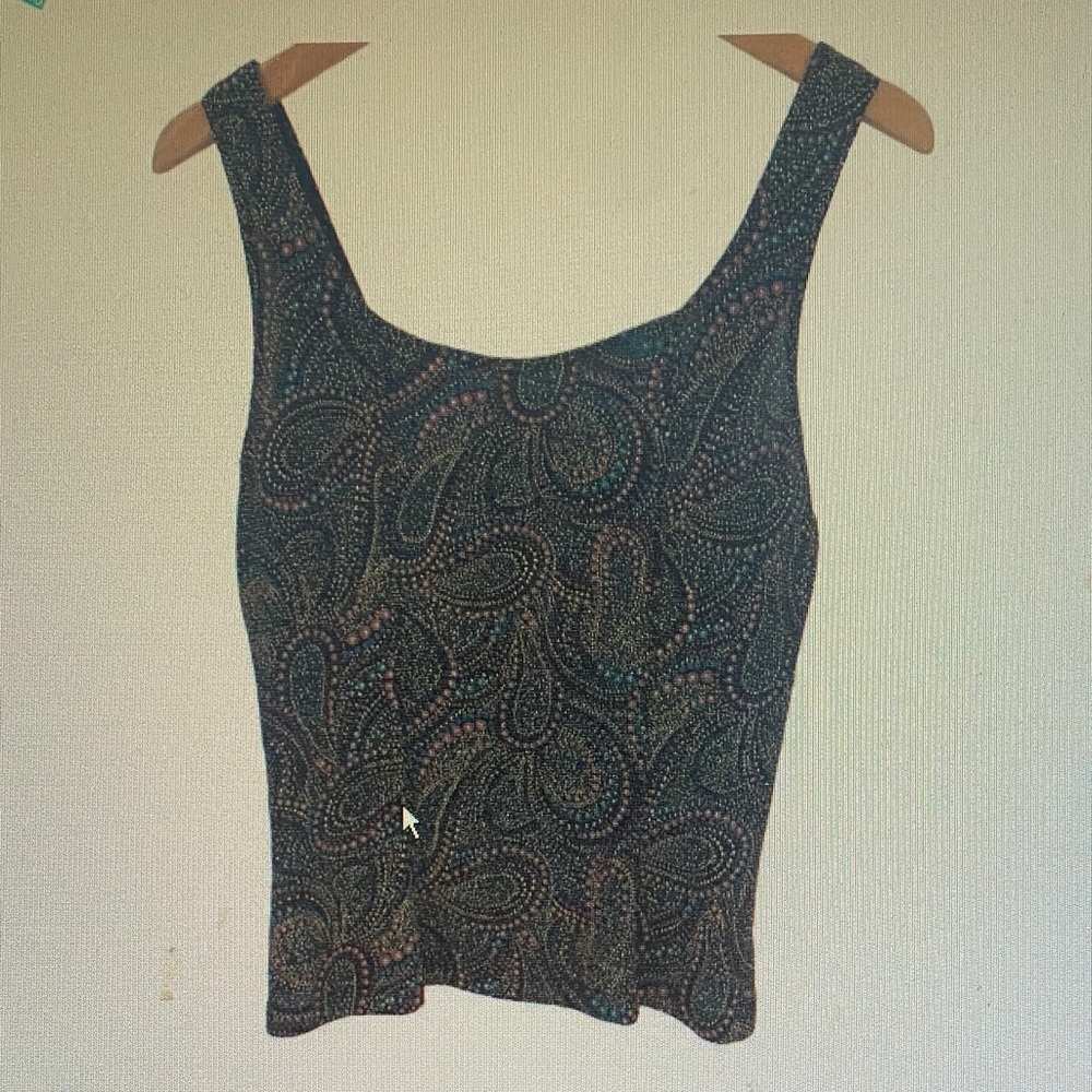 Paisley Print Sleeveless Women's Tank Top - Black Multi